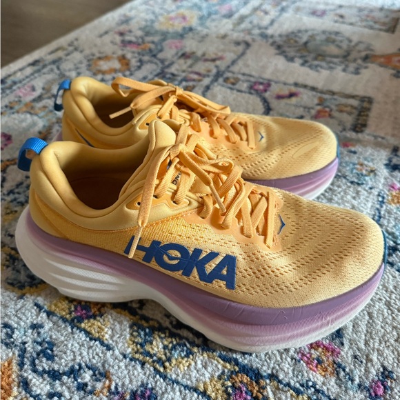 Hoka Yellow and Lavender Athletic Shoes - Picture 1 of 6